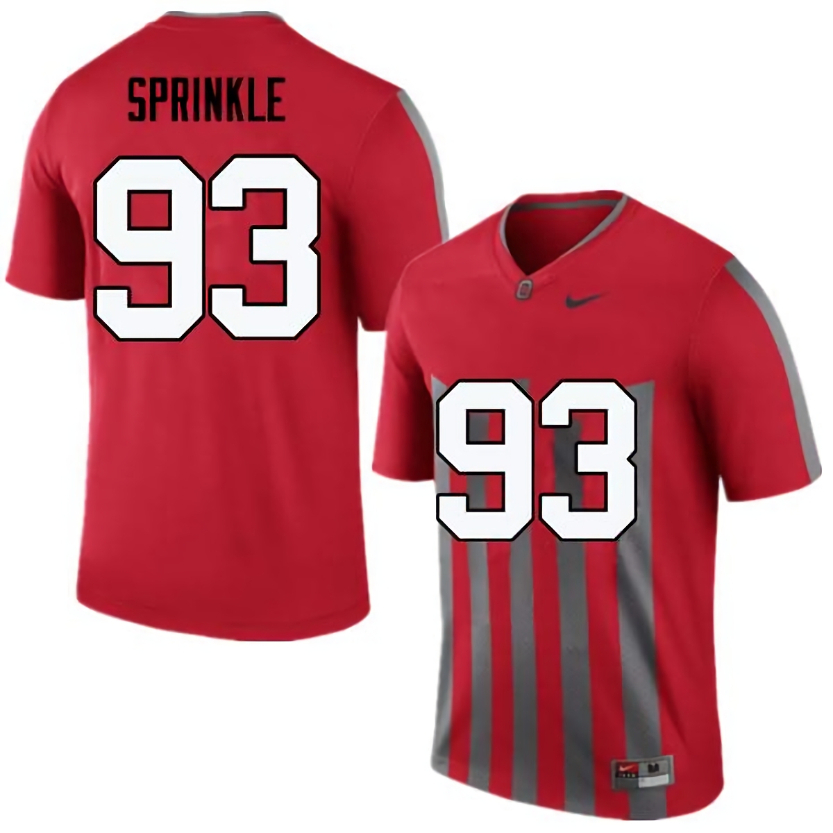Tracy Sprinkle Ohio State Buckeyes Men's NCAA #93 Nike Throwback Red College Stitched Football Jersey BOY3256QV